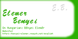 elemer benyei business card