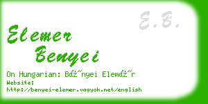 elemer benyei business card